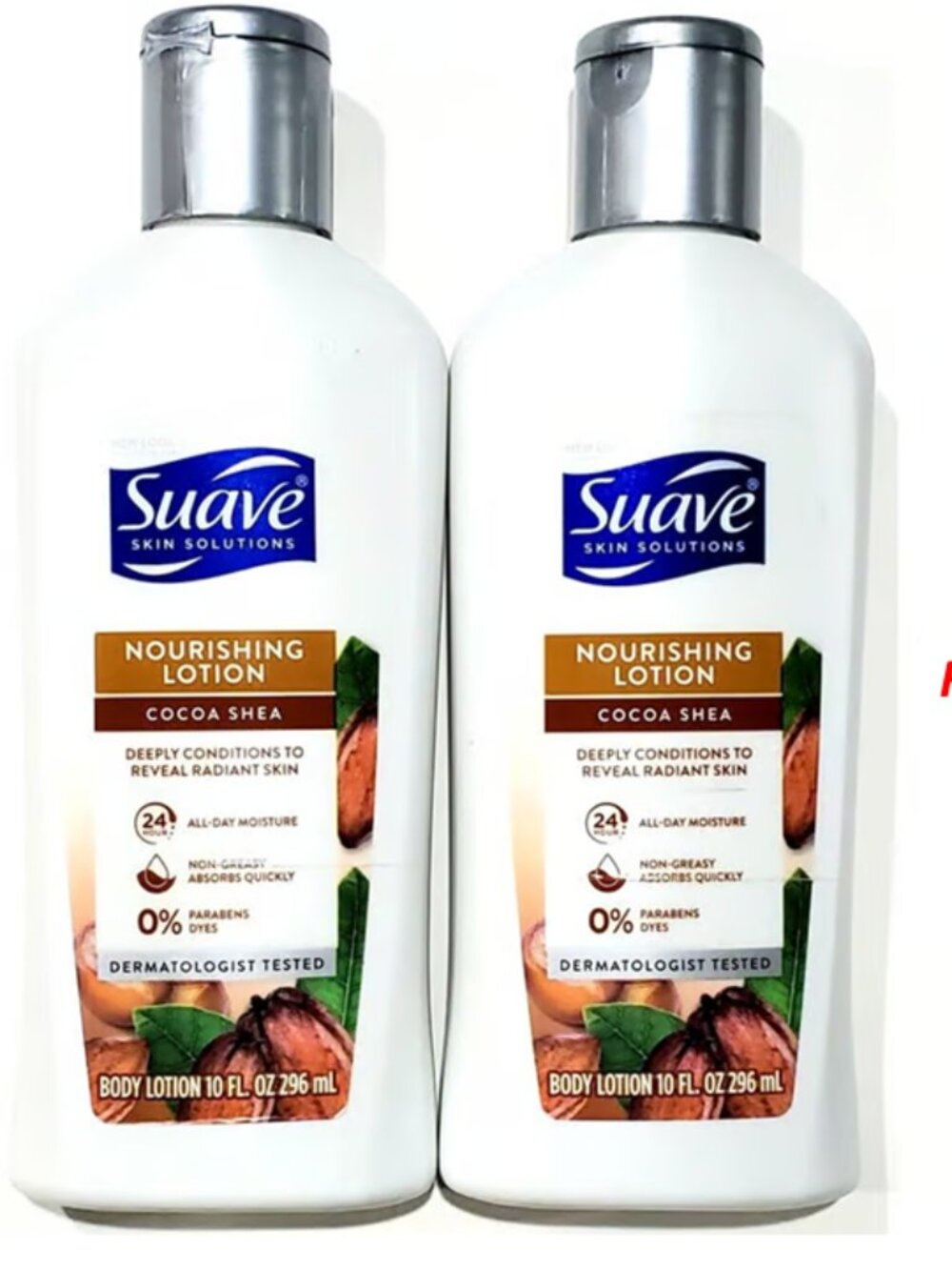 Suave Body Lotion Nourishing Cocoa & Shea Butter Moisturizer (Pack of Two)